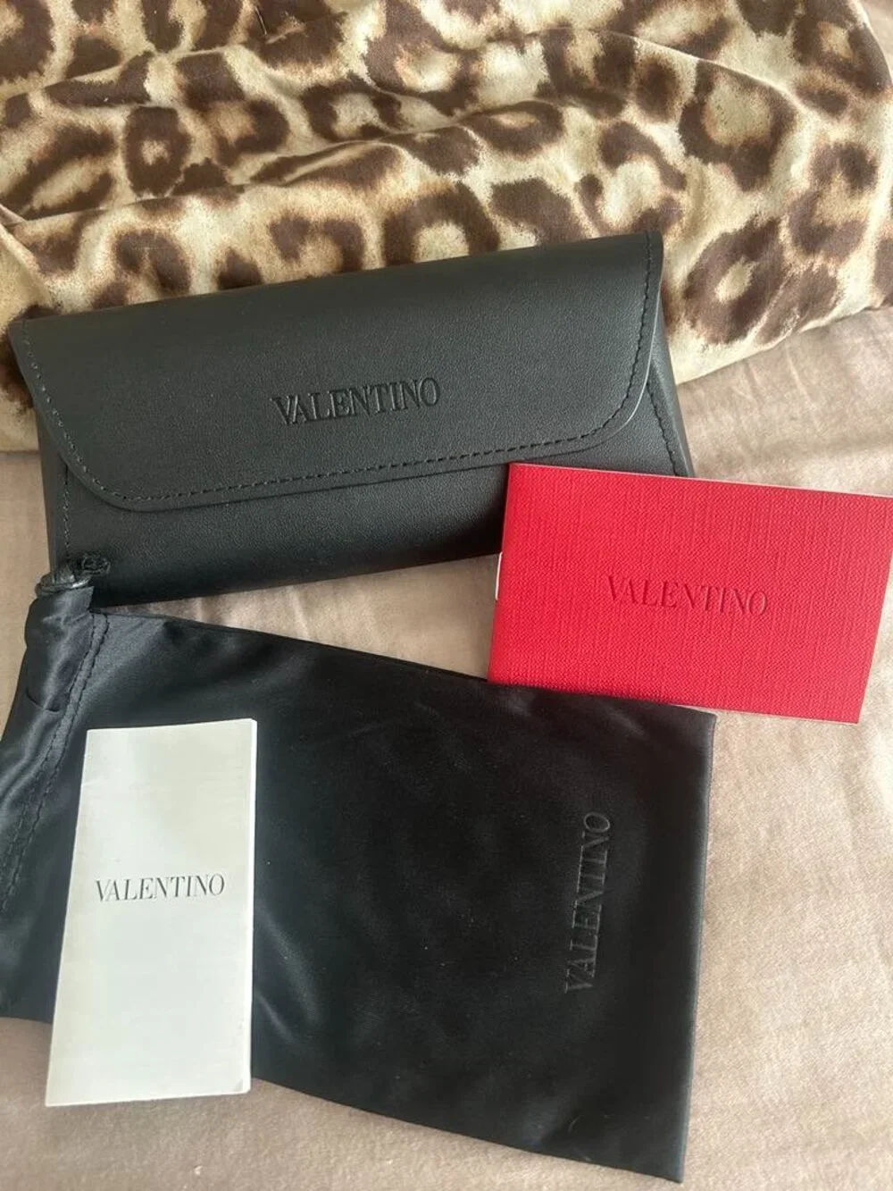 VALENTINO BLACK RED AUTHENTIC SUNGLASSES CASE ONLY